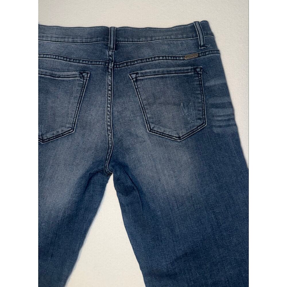 Kancan women’s distressed moto ankle raw hem blue jeans - Picture 15 of 15